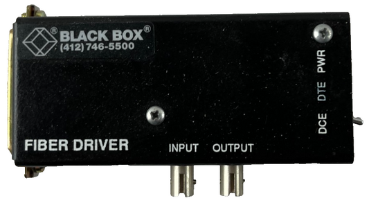 Black Box MD940A Fiber Driver RS‑232 to ST Multimode, DB25, Used Working