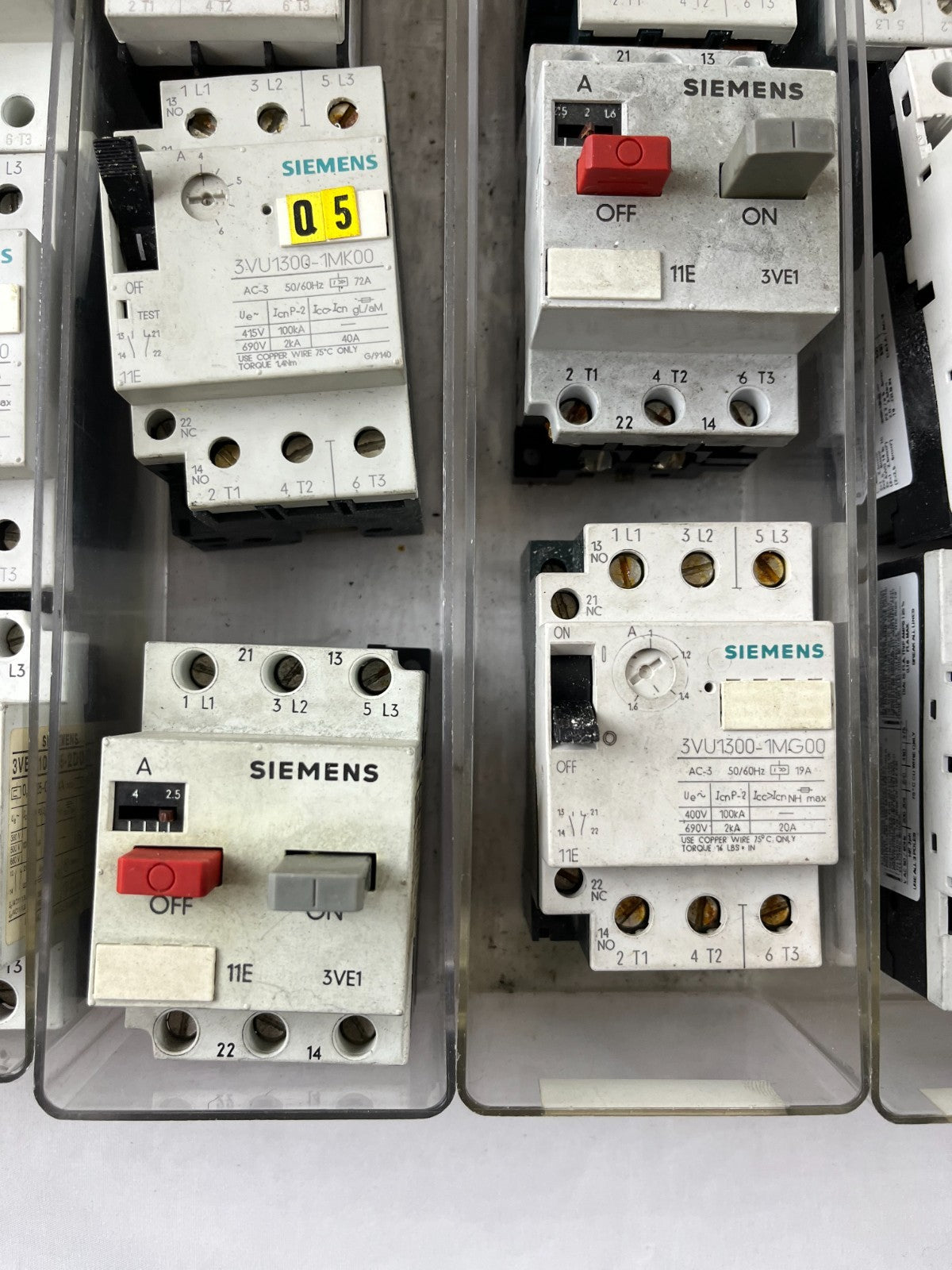 Siemens Motor Starter Lot 18pcs 3VE1 3RV 3VU MPCB Used Working Spare Units