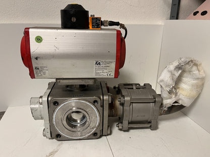 END-Armaturen ZD311567 DN50 Ball Valve Pneumatic Actuator Airtec Solenoid Used