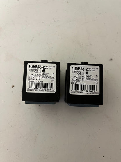 Lot 2 Siemens 3RH2911-1LA11 Auxiliary Contact Block 2NO 2NC for 3RT2 Used Spares