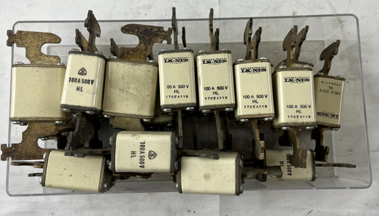 Bussmann 100A 500V HL Fuses Lot Of Approx 20 Used Spare Units