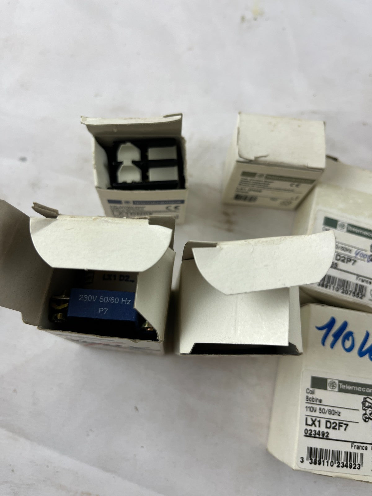 Telemecanique Contactors Coils Auxiliary Contacts Lot LA1DN02 LX1D2F7 NOS