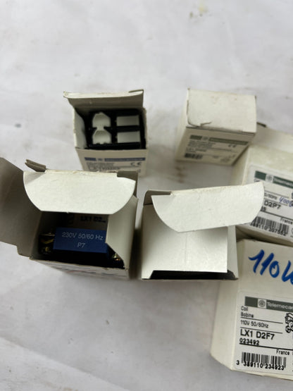 Telemecanique Contactors Coils Auxiliary Contacts Lot LA1DN02 LX1D2F7 NOS