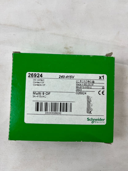 Schneider Electric 26924 Multi 9 OF Auxiliary Contact 240-415V New NOS Spare