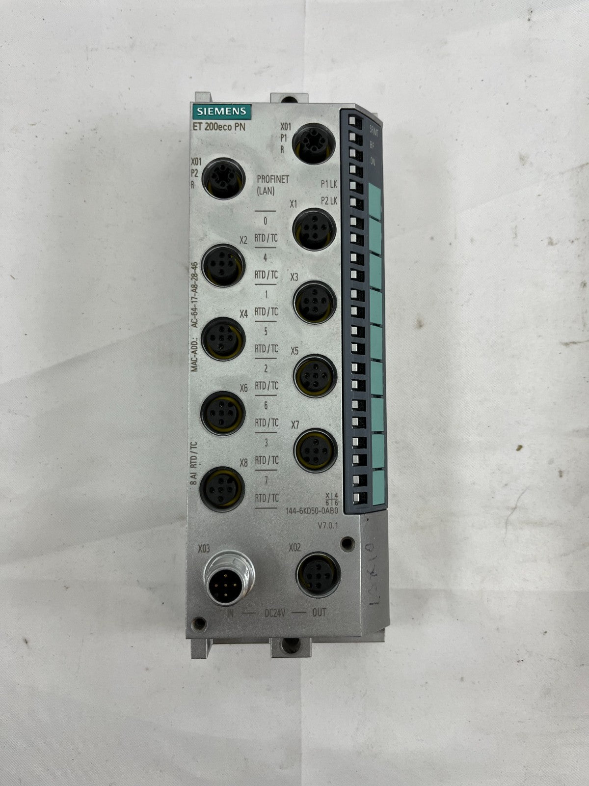 Siemens ET 200eco PN Analog Input Module 6ES7 144-6KD50-0AB0 | 8 AI RTD/TC Used