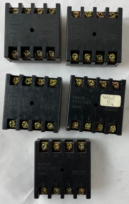 Omron P3G-08 Relay Socket 8-Pin Panel Mount Screw Terminal Lot 5pcs Spare Units
