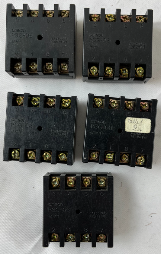 Omron P3G-08 Relay Socket 8-Pin Panel Mount Screw Terminal Lot 5pcs Spare Units