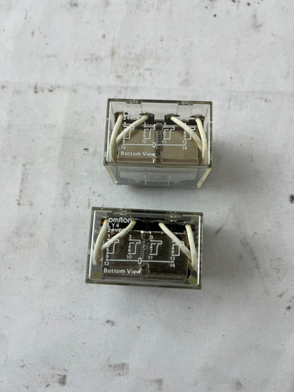 Omron LY4 24VDC General Purpose Relay 4PDT Plug-In New Lot 2pcs Unused Spares