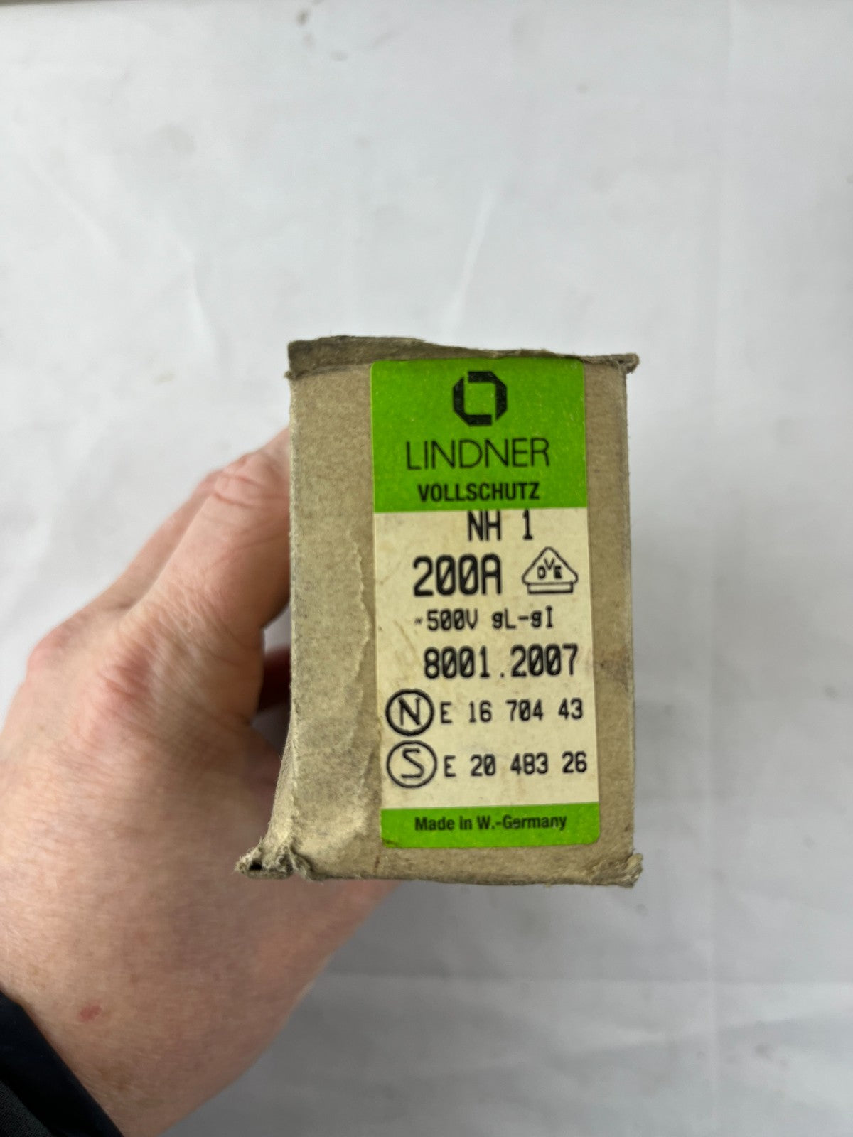 Lindner Vollschutz NH1 8001.2007 Fuse 200A 500V gL/gG 120kA Corrosion Resistant