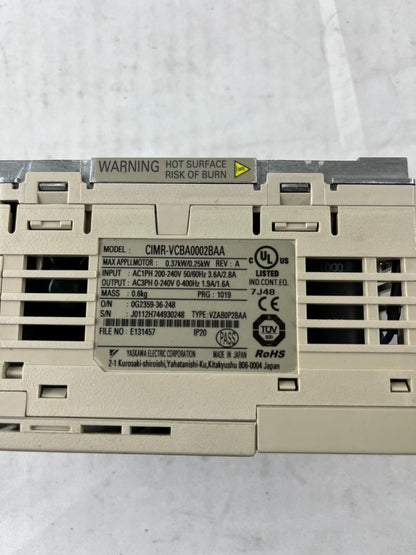 Omron V1000 CIMR-VZAB0P4BAA Inverter Drive 0.55kW 200–240V 1-Phase Used