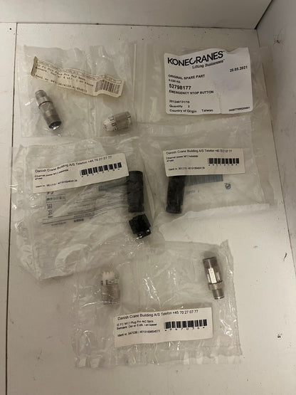 Mixed M12 Industrial Connector Lot Siemens Konecranes Ethernet Power New NOS
