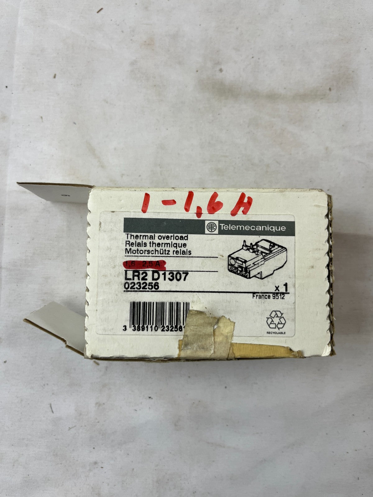 Telemecanique LR2D1307 Thermal Overload Relay 1.6–2.5A Class 10A New In Box
