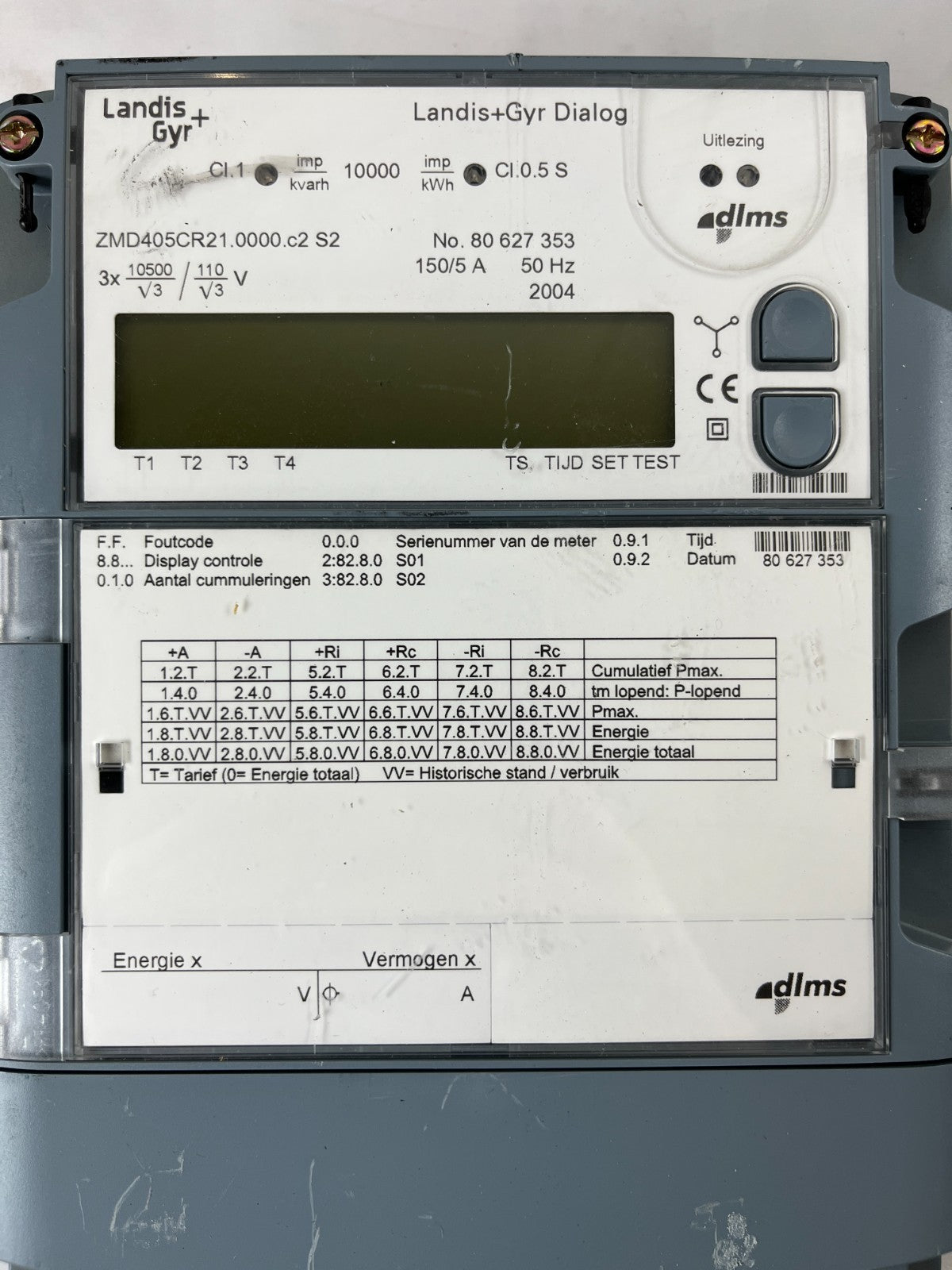 Landis+Gyr Dialog ZMD405CR21 Electricity Energy Meter 3x110V 150/5A DLMS