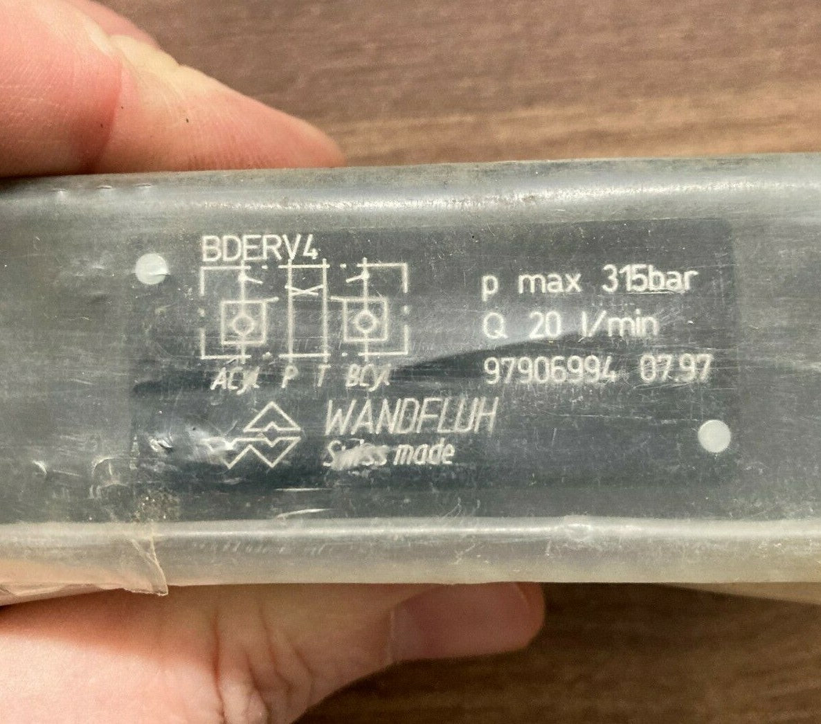 Wandfluh BDERV4 Hydraulic Valve 315 bar 20 l/min 97906994 07.97 Spare Parts