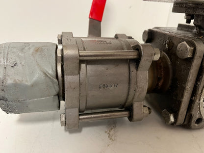 END-Armaturen ZD311567 DN50 Ball Valve Pneumatic Actuator Airtec Solenoid Used