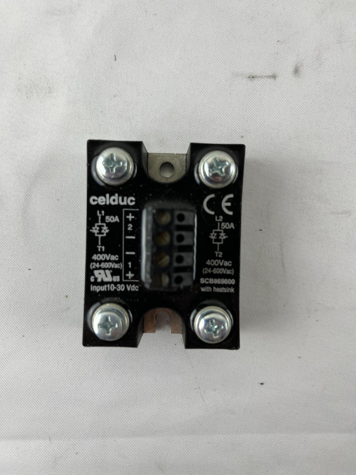 Celduc SCB865600 Solid State Relay 2‑Phase 50A 24‑600VAC 10–30VDC Control