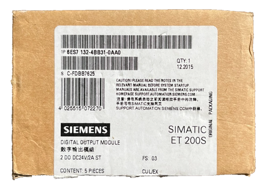 Siemens 6ES7132-4BB31-0AA0 ET 200S Digital Output Module 2 DO  (2/5 PCS ONLY!)