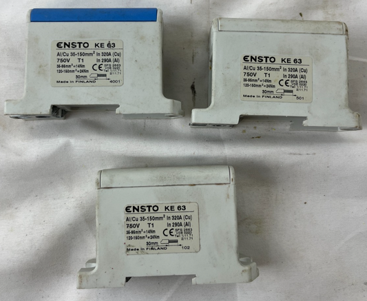 Ensto KE63 Fuse Switch Disconnectors 320A 750V Al/Cu Terminal Lot of 3x Spares