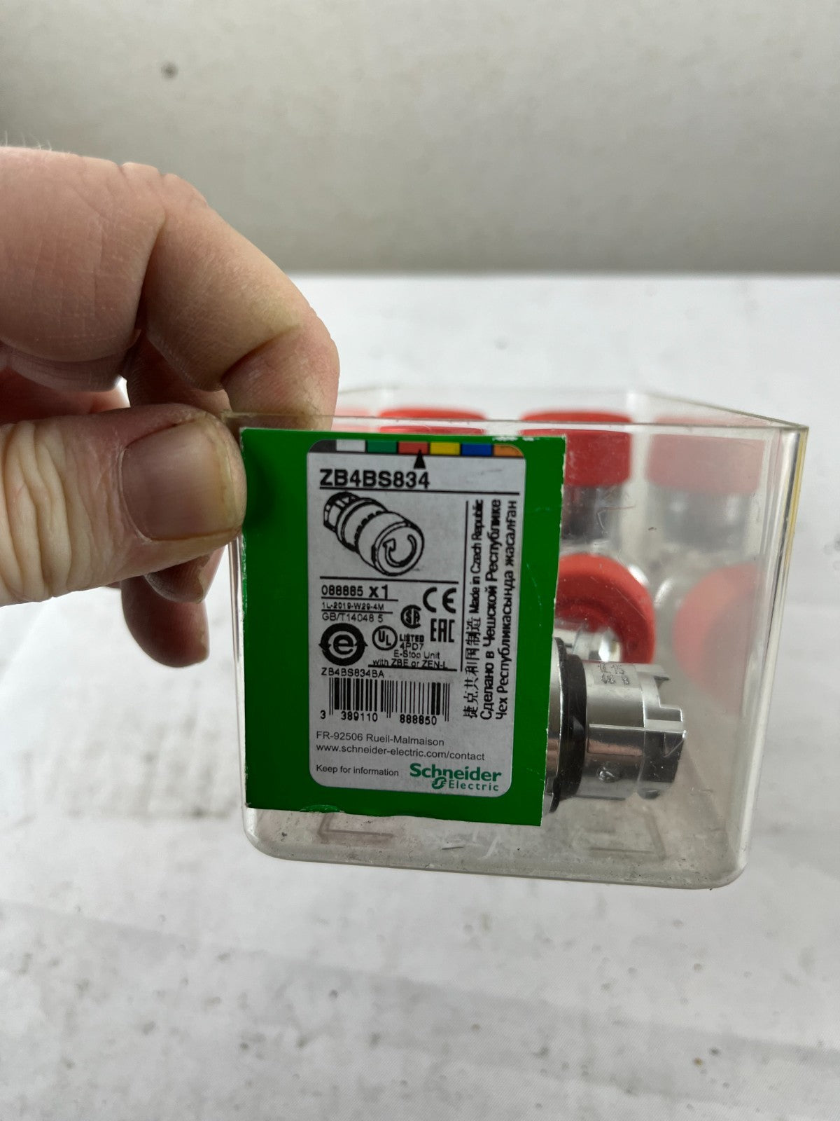 6x Schneider Electric ZB4BS834 Harmony XB4 Red 30 mm E‑Stop Turn‑to‑Release