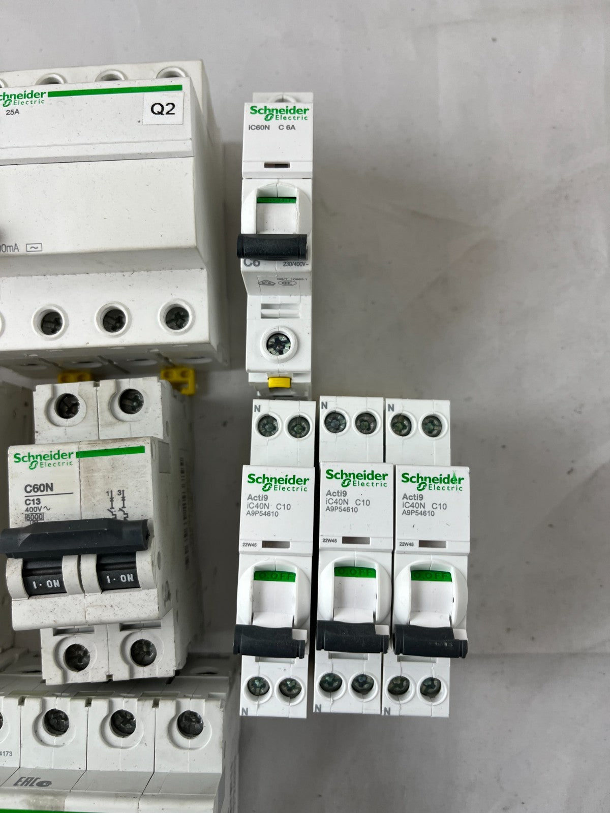 Schneider Electric iC60N Acti9 Breaker RCCB Lot C6 C10 C13 C32 C50 Used Spares