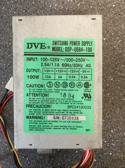 DVE DSP-0584-100 Switching Power Supply  - Used Condition - Vintage PC