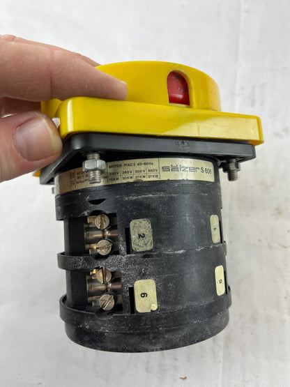 Salzer S606 Rotary Isolator Switch 70A 600VAC 3-Phase ON/OFF Panel Switch