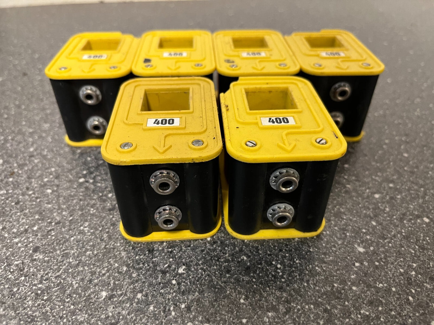 Lot of 6 Vintage 400 Current Transformers Yellow Industrial Components