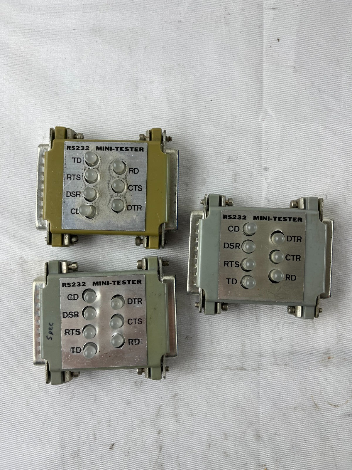 RS232 Mini Tester DB25 Serial Line Monitor LED Lot of 3 Used Spare Units