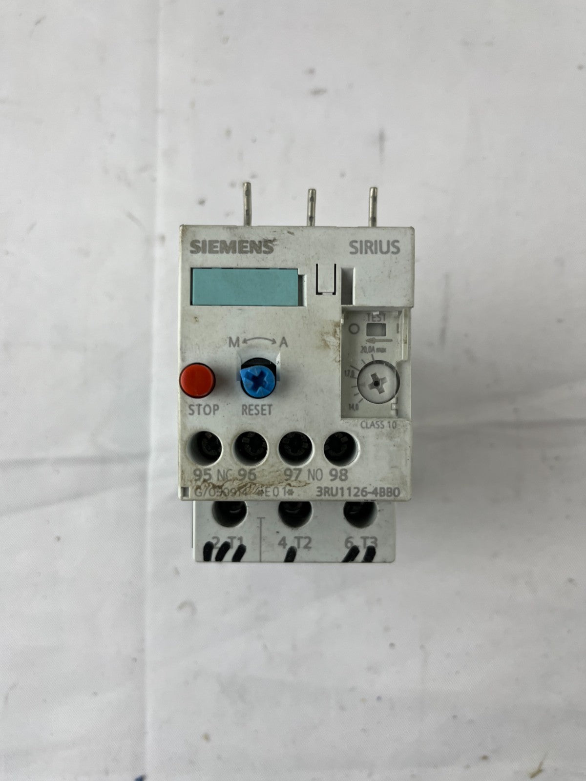 Siemens SIRIUS 3RU1126-4BB0 Thermal Overload Relay 14–20A Class 10 Used