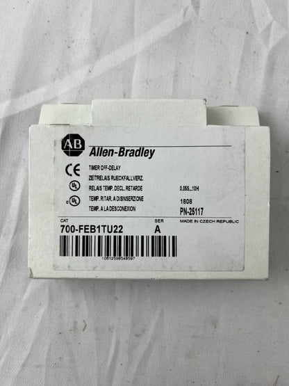Allen-Bradley 700-FEB1TU22 Timer NEW OFF-DELAY 0.05s-10h 110-240VAC Czech Made