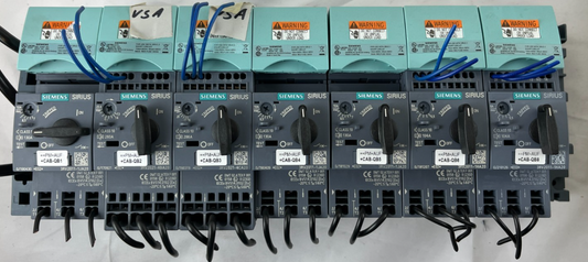 Lot 7x Siemens SIRIUS 3RV2011 / 3RV2021 Motor Protection Circuit Breakers Used