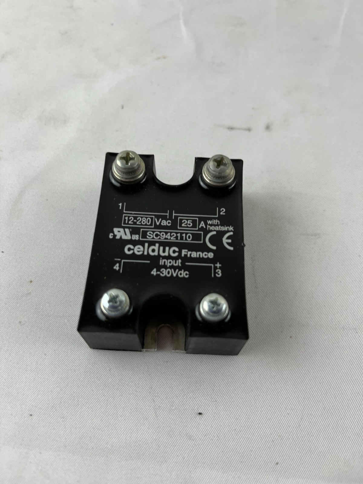 Celduc SC942110 Solid State Relay 25A 12–280VAC 4–30VDC Control Panel Mount