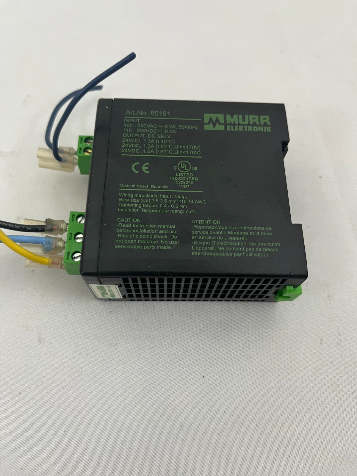 Murr Elektronik 85161 DIN Rail Power Supply 24V 1.3A Industrial Automation Used