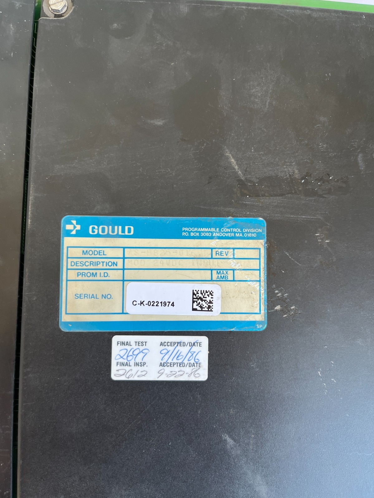 Gould Modicon AS-B825-016 24VDC True High 16 Point Input Module Used