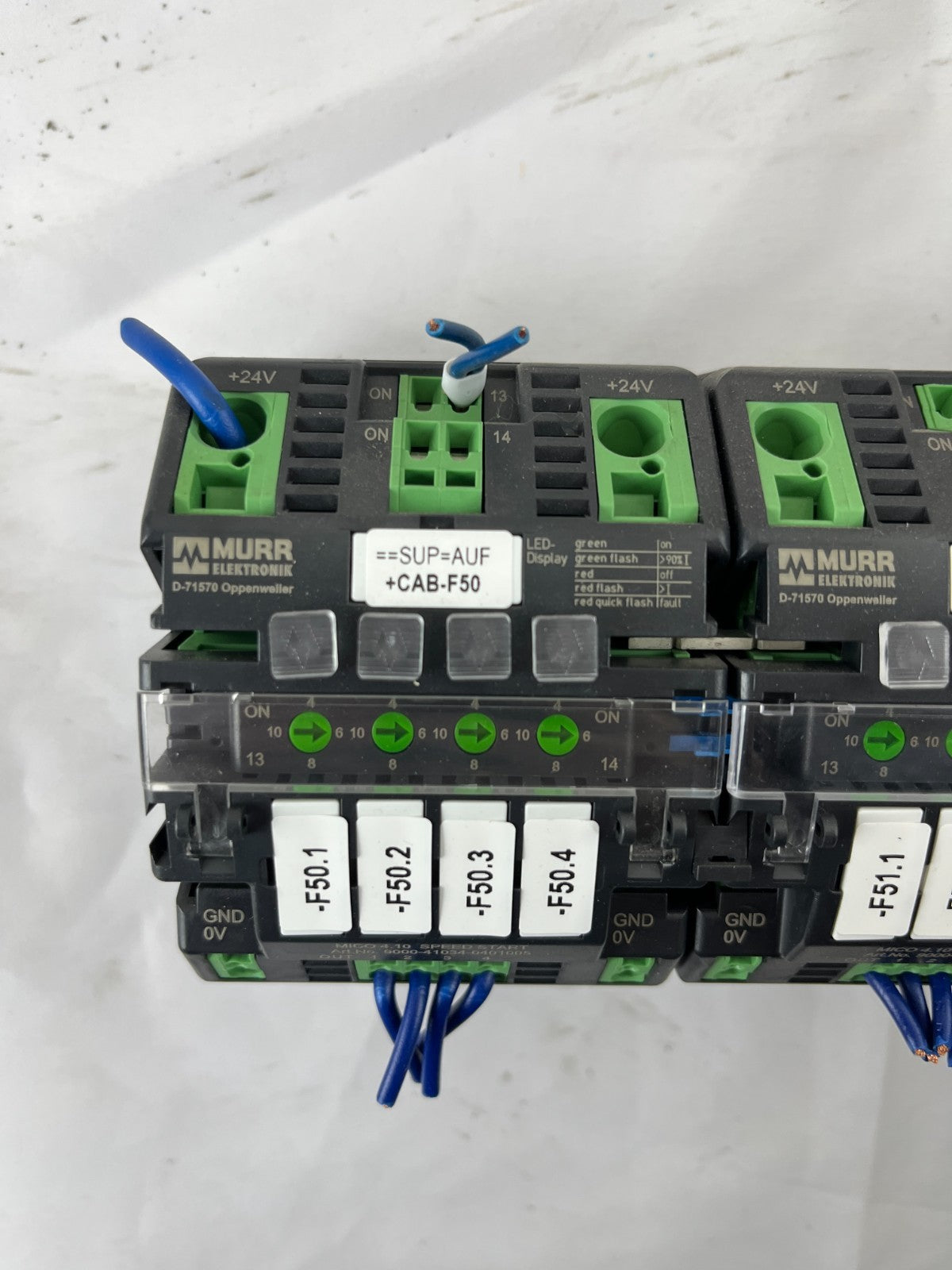 Lot of 4x Murr Elektronik D-71570 Relay Interface Modules 24VDC DIN Rail Used