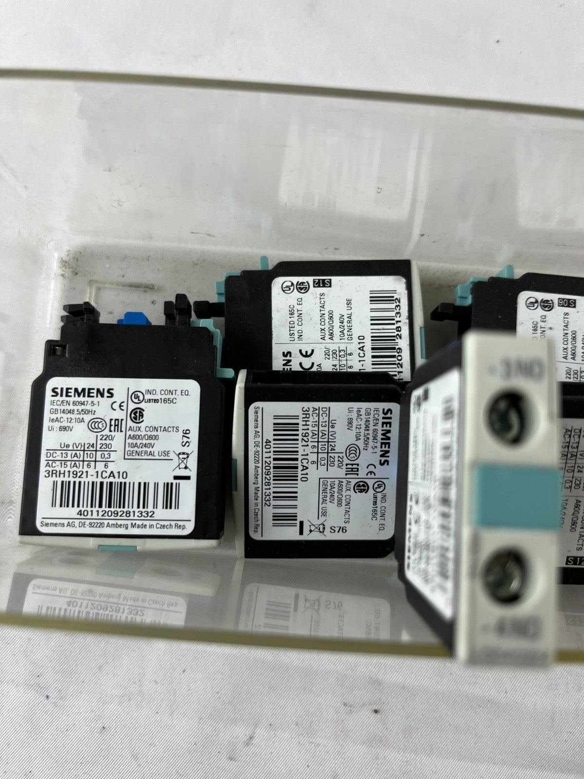 9x Siemens 3RH1921-1CA10 Auxiliary Contact Block 1NO Front Mount for 3RT1 / 3RH1