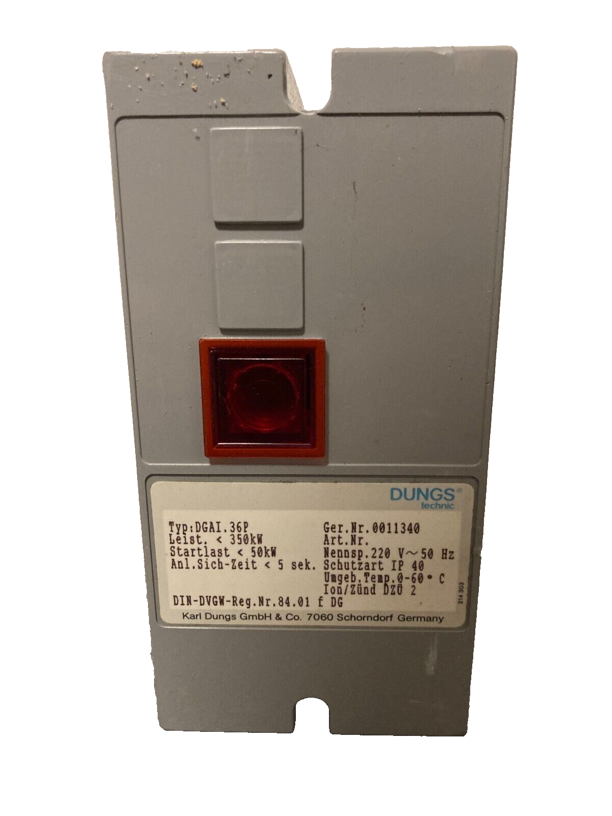 Old Dungs DGAI.36P Gas Burner Control Unit - 350 kW, 220V, IP40, Germany