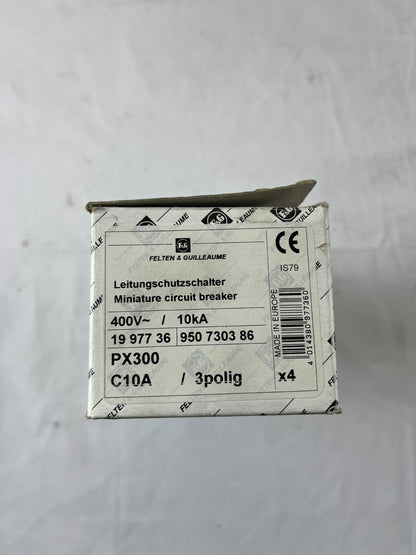Felten & Guilleaume PX300 C10A 3‑Pole 400V 10kA Miniature Circuit Breaker Lot 3x