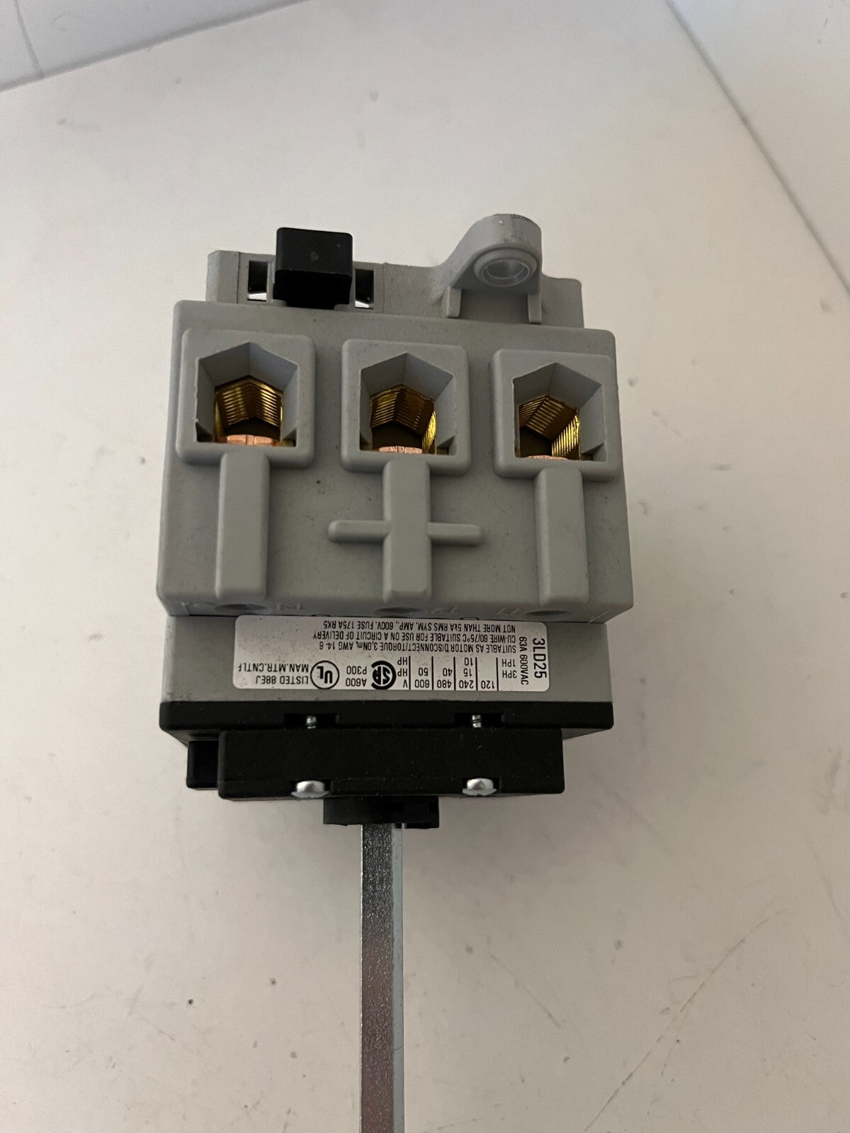 Siemens 3LD2517-0TK11 Disconnect Switch 20A 50/60 Hz - New and Never Used