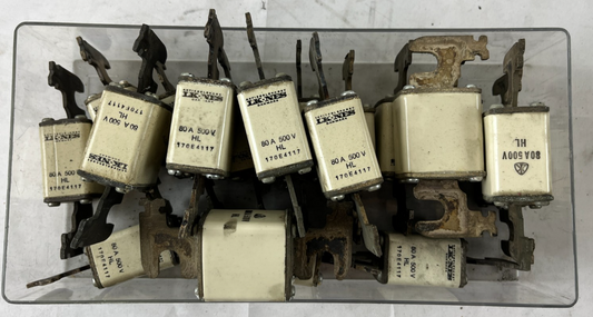 Bussmann 170E4317 80A 500V HL Fuses Lot Of Approx 18–20 Used Spare Units