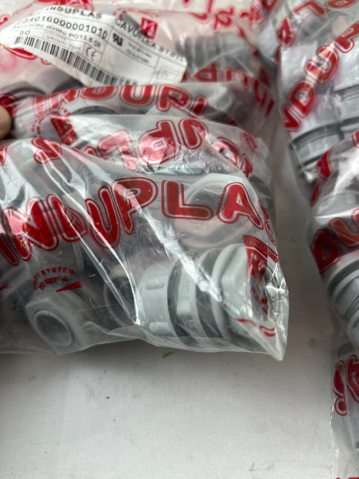 Induplas Cavoflex M20x1.5 + PG13.5 Straight Fittings Lot ~75 pcs Gray 7001 New