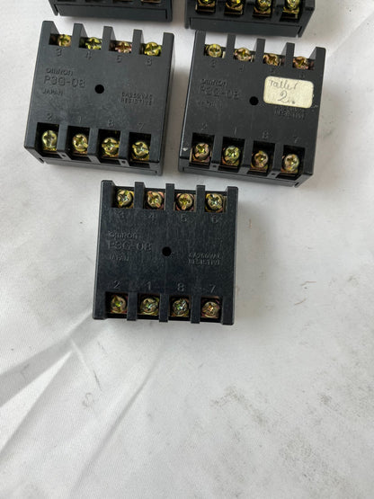 Omron P3G-08 Relay Socket 8-Pin Panel Mount Screw Terminal Lot 5pcs Spare Units