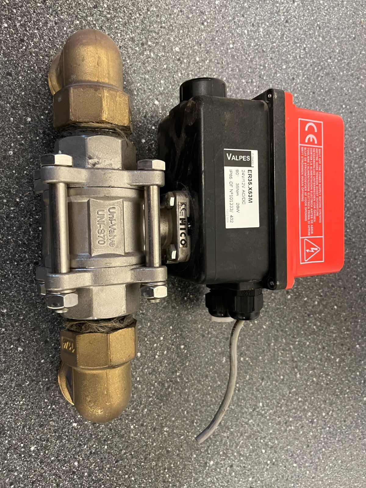 Valpes ER35.X53M Electric Actuator with Uni-Valve UNI-S70 Stainless Steel Valve