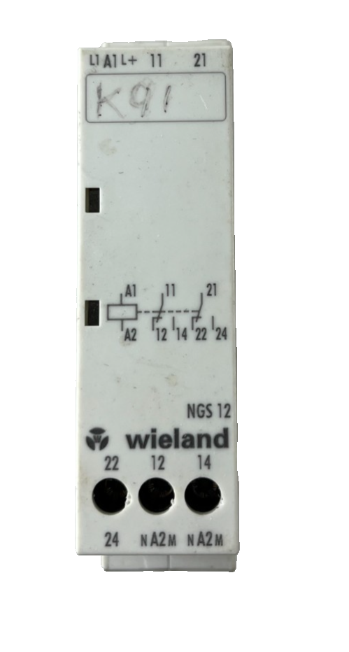 Wieland NGS 12 Relay Module 24V AC/DC 2CO 5A DIN Rail Used Spare Unit