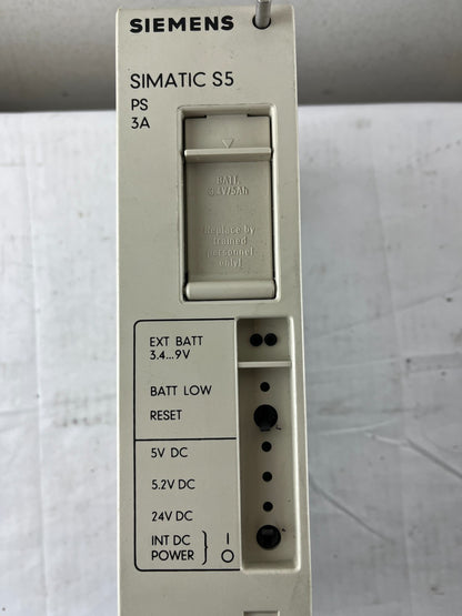Siemens SIMATIC S5 PS 3A Power Supply 6ES5951-7LB14, 115/230V AC, 5 VDC 3A, Used