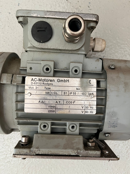 AC-Motoren GmbH 3-Phase Motor with Scherzinger Pump Head IP55 Used Working