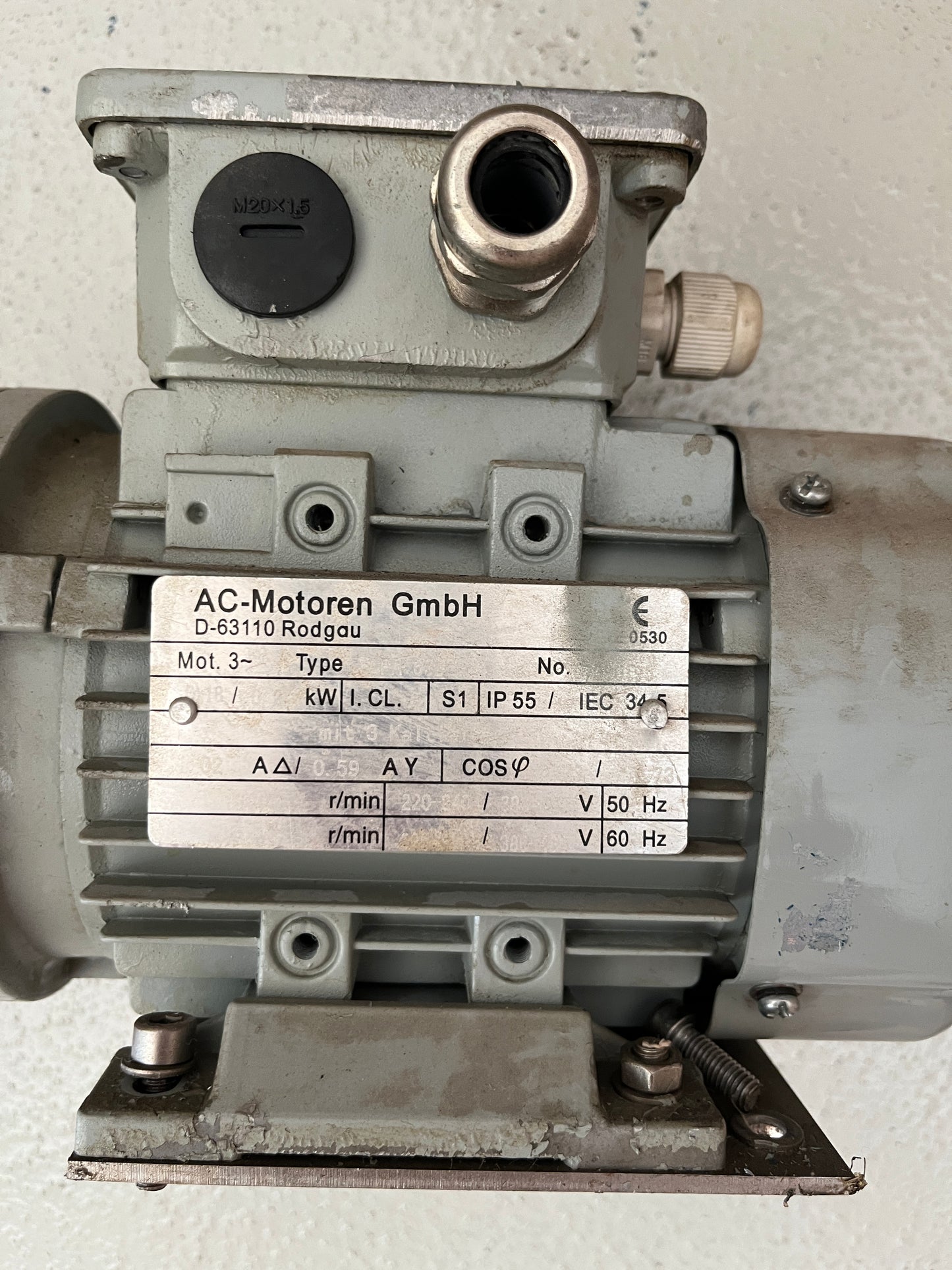 AC-Motoren GmbH 3-Phase Motor with Scherzinger Pump Head IP55 Used Working