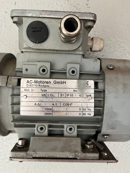 AC-Motoren GmbH 3-Phase Motor with Scherzinger Pump Head IP55 Used Working
