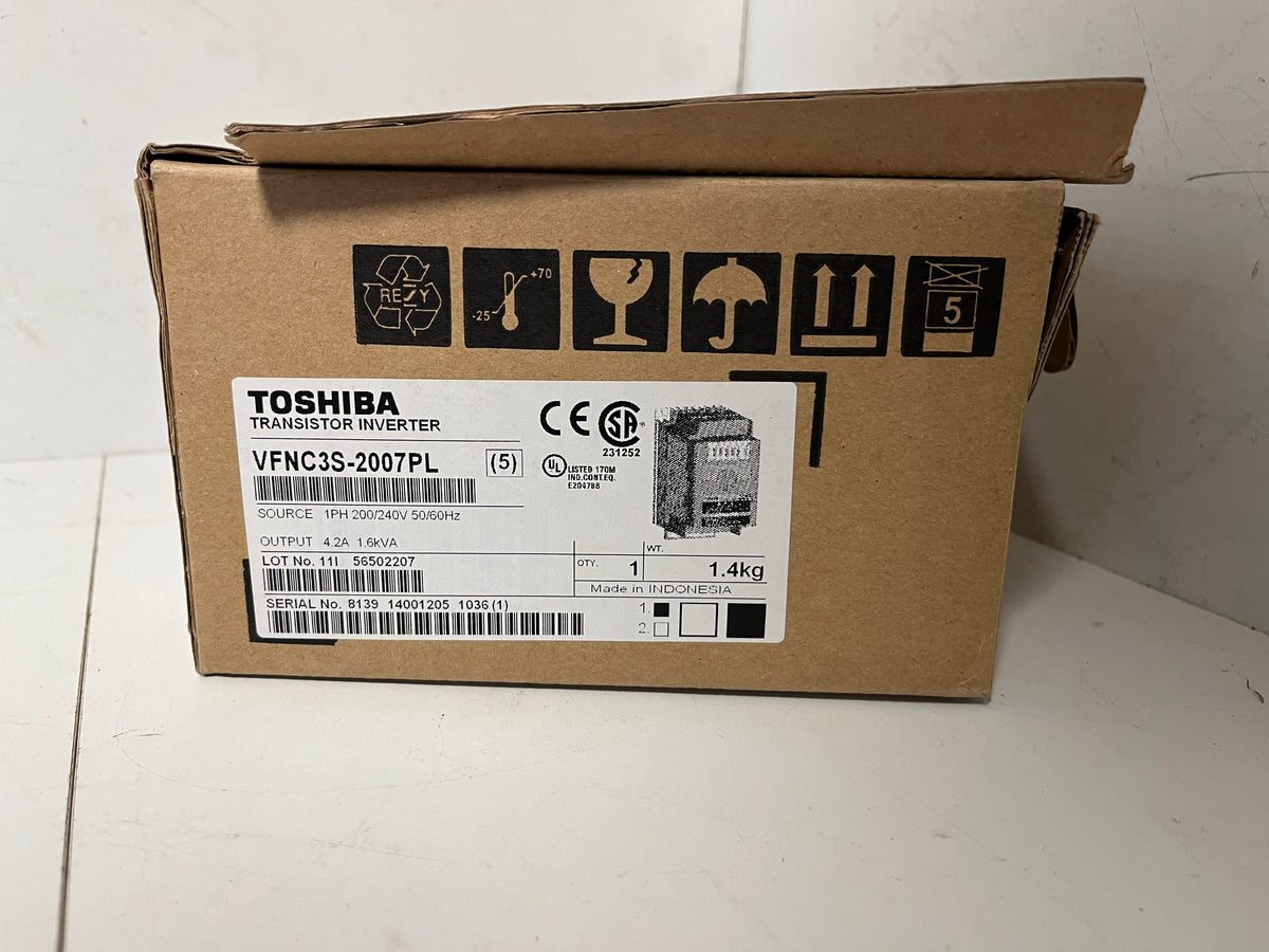 Toshiba TOSVERT VF-nC3 VFNC3S-2007PL 0.75kW 200-240V Variable Frequency Drive New