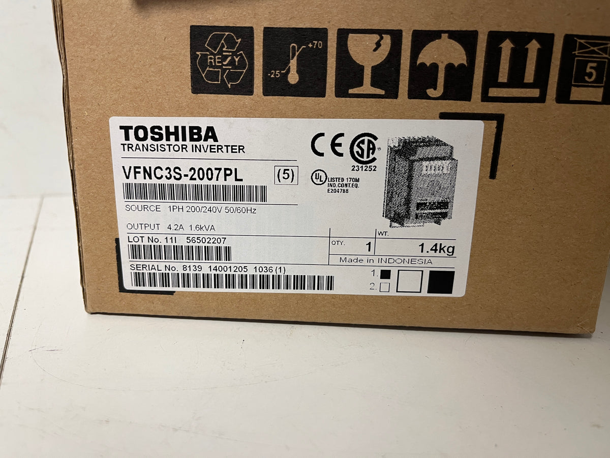 Toshiba TOSVERT VF-nC3 VFNC3S-2007PL 0.75kW 200-240V Variable Frequency Drive New